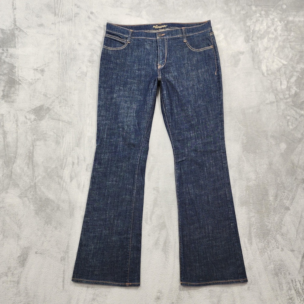 Old Navy Jeans Womens 14 Blue Mid Rise Dreamer Bootcut Stretch Denim Dark Wash